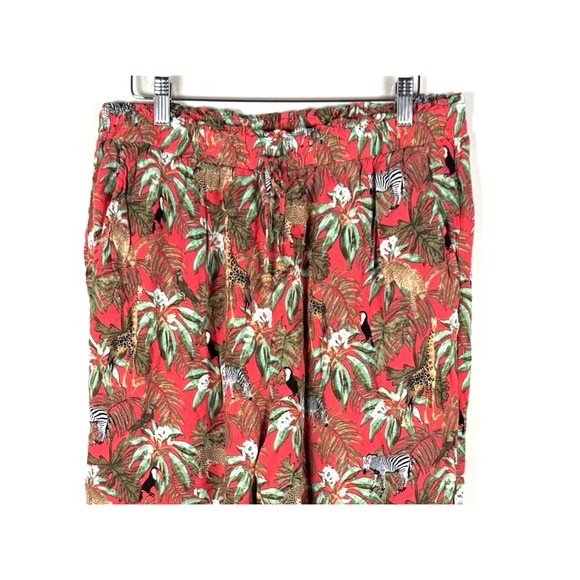 Jane & Delancey Pants XL‎ High Rise Wide Leg Jungle Tropical Flowy Resort NEW - Picture 3 of 10